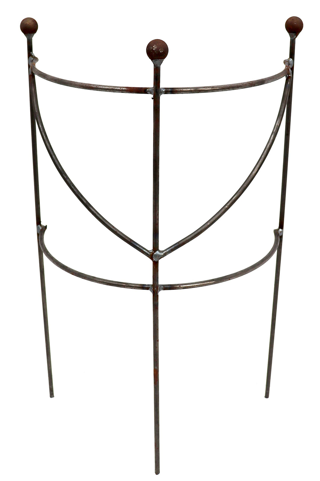 Hirsch Terracotta Staudenhalter halbrund H:50 B:30 T:16cm stabil massiv Vollmaterial, Pflanzenstütze