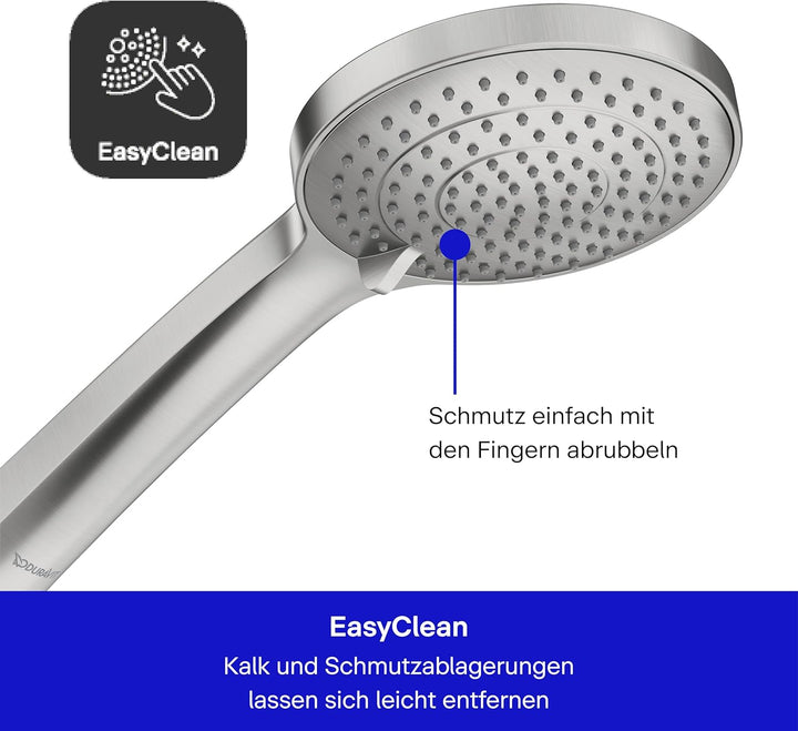 Duravit Universal Duschkopf, Handbrause mit 3 Strahlarten (Rain, IntenseRain, SoftRain), Handbrause