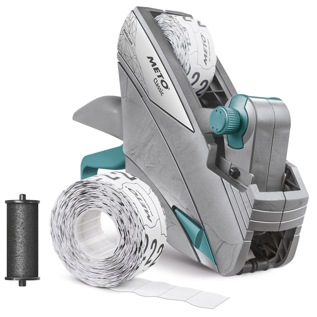 METO Classic S Preisauszeichner Set – Preis, Artikelnummer (1-zeilig, 8-stellig für 26 x 12 mm Etike