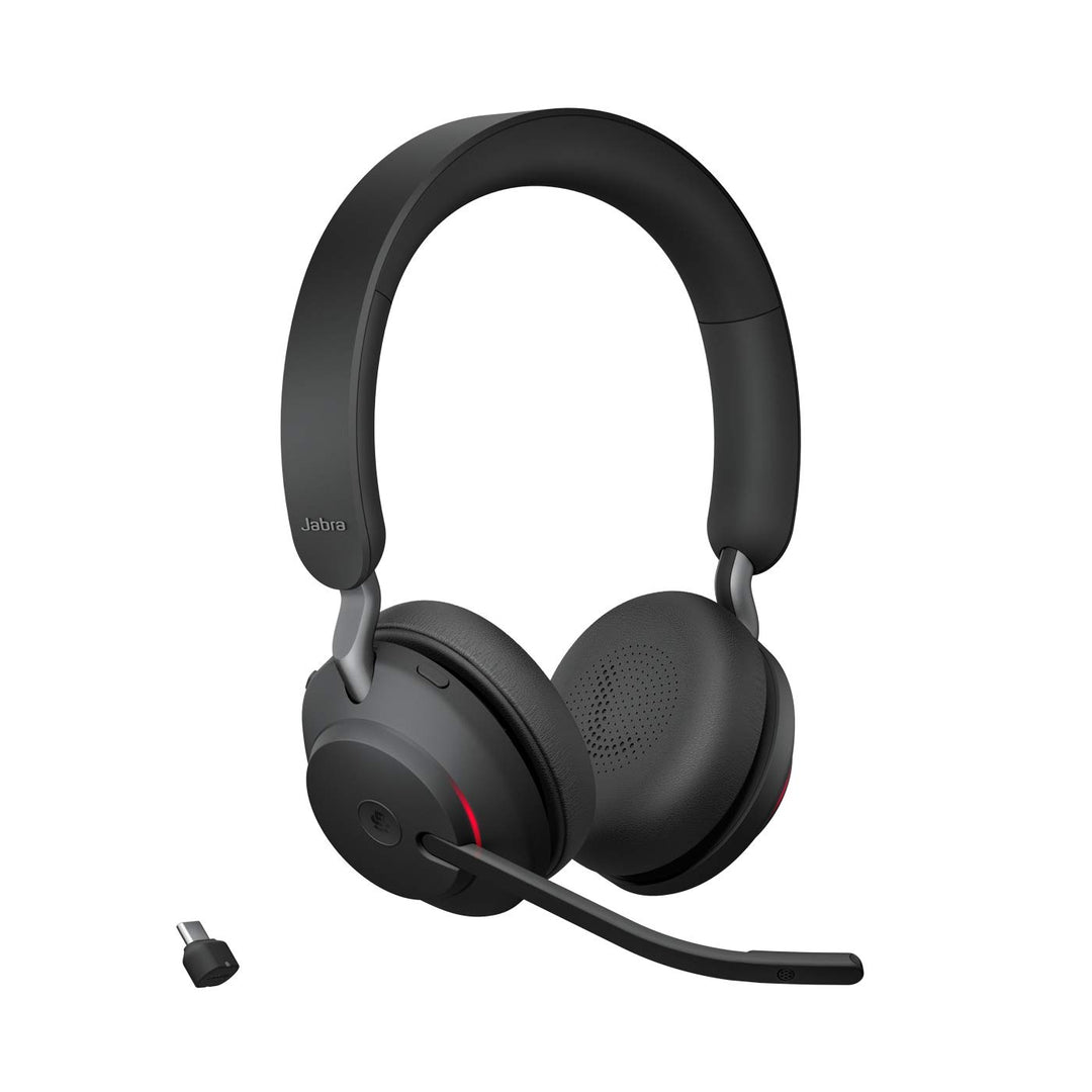 Jabra Evolve2 65 Wireless PC Headset – Noise Cancelling Microsoft Teams Certified Stereo Headphones