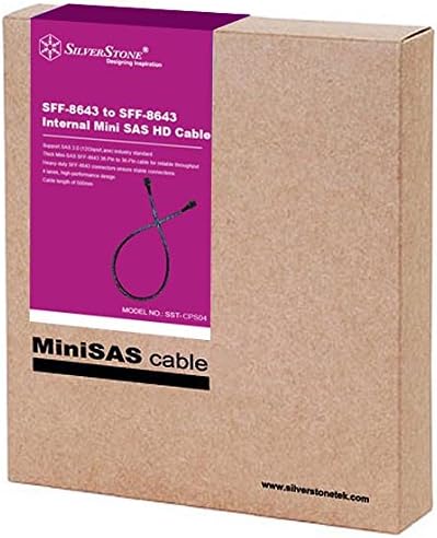 SilverStone SST-CPS04 - Internes Mini SAS HD Kabel mit beidseitigen SFF8643 Steckern, unterstützt SA