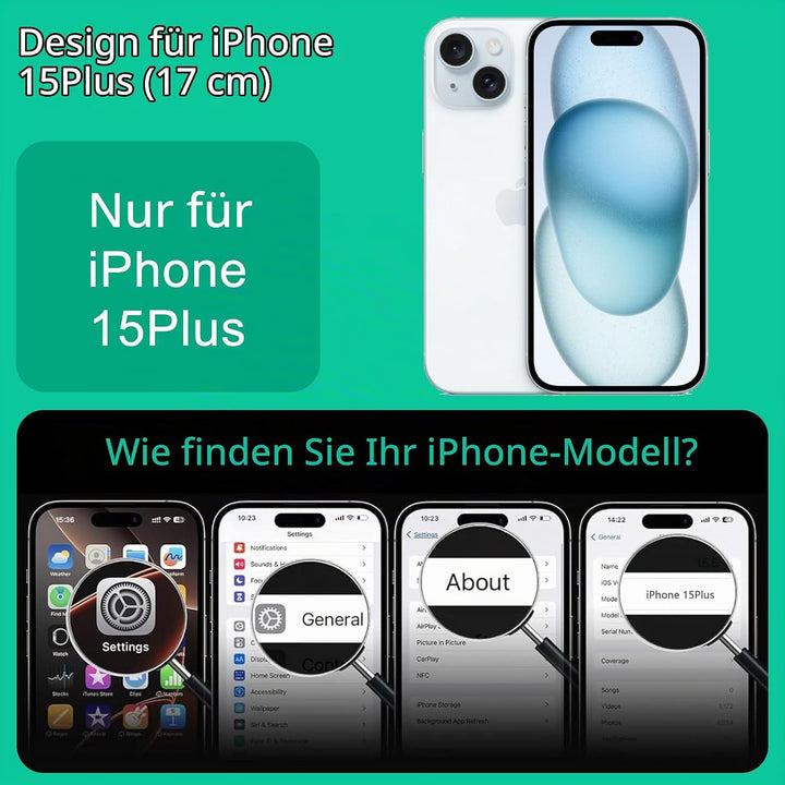 ONES Magnetisch für iPhone 15 Plus Ultradünne Hülle, Kompatibel mit MagSafe, Fallschutz in Militärqu