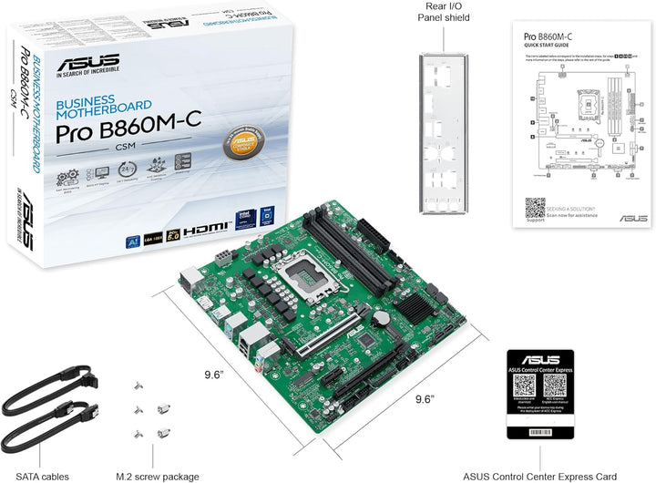 ASUS PRO B760M-C CSM Business Mainboard Sockel Intel LGA 1700 (mATX, CSM, Control Center Express, CO