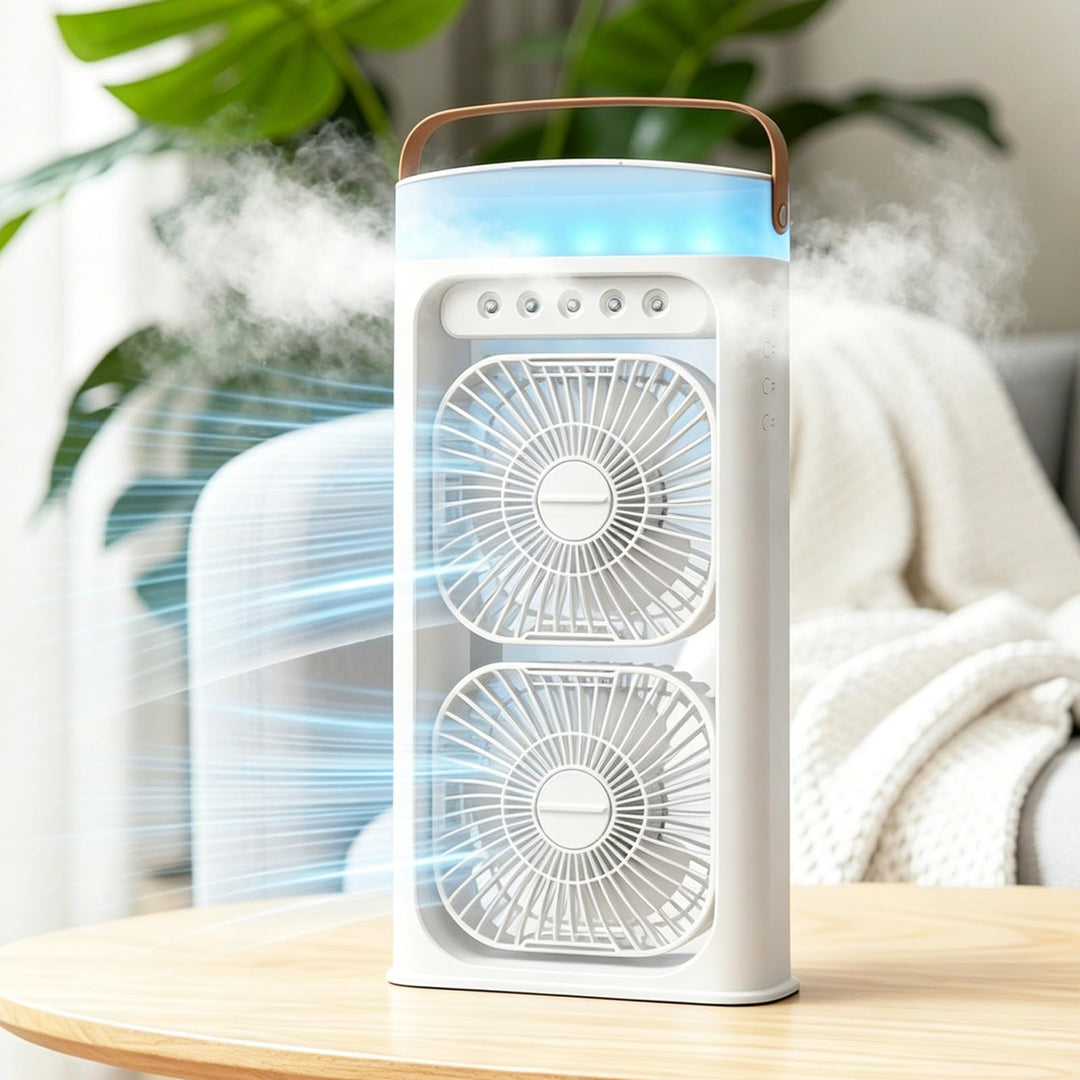 Klimaanlage Ventilator, 4 in 1 Tragbare Klimaanlage Luftkühler Ventilator mit Wassernebel Spray, 3 G