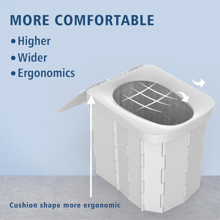 Tragbare Campingtoilette für Erwachsene – Hapoon XL tragbare Klapptoilette mit Deckel, tragbares Rei