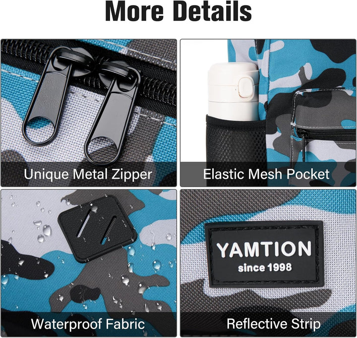 YAMTION 17,3 Zoll Schulrucksack Jungen Teenager Rucksack Laptop Herren,Schulranzen Schultasche für U