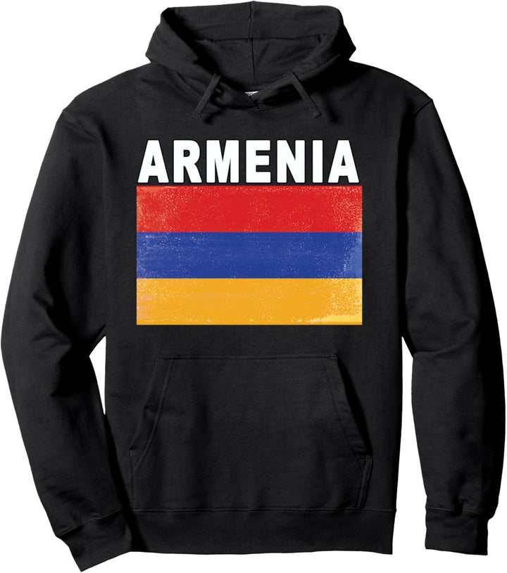 Armenian Distressed-effect National Flag Image Design Pullover Hoodie