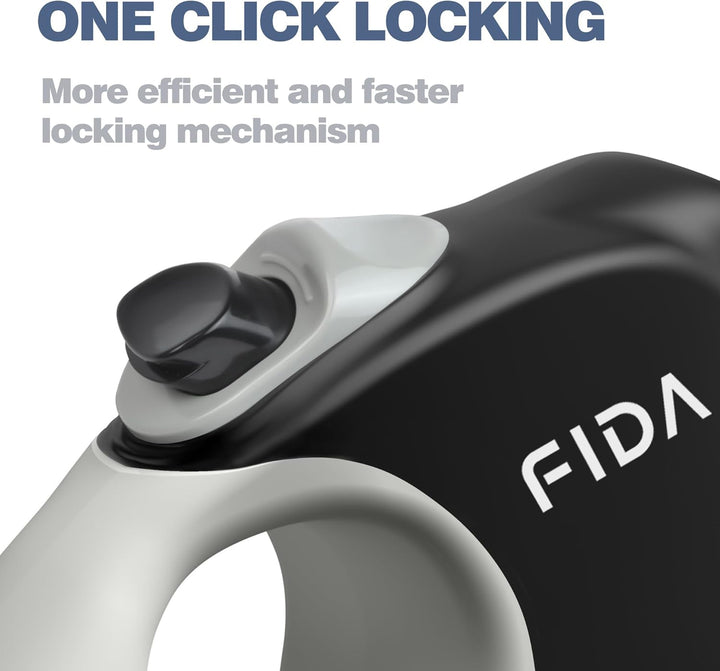 Fida 8m/26FT Hundeleine, verknotungsfrei Rollleine für mittelgrosse/grosse Hunde, robuste Leine für