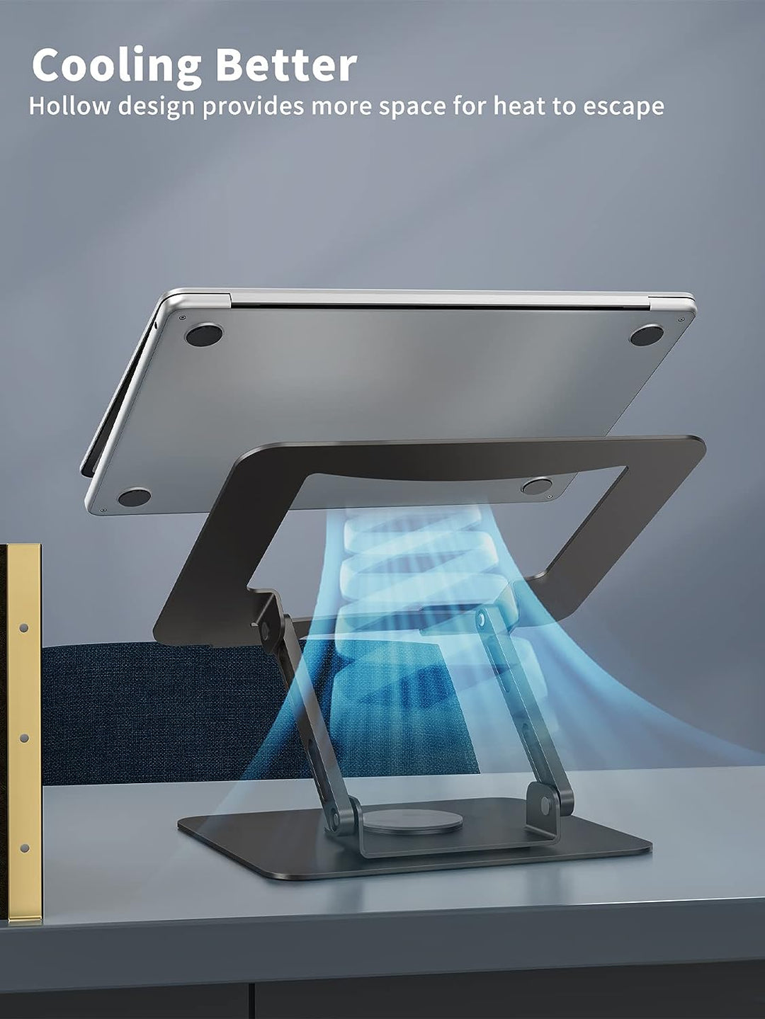 SOUNDANCE Laptopständer mit 360° drehbarer Basis, Ergonomische Computererhöhung für Schreibtisch, Ei