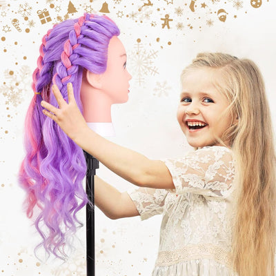 TopDirect Frisierkopf, 66cm/26 Zoll Puppenkopf zum Frisieren Langhaar, 50% natürliches Haar Training