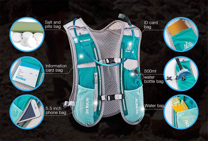 Win.Deeper 5L Ultraleicht Trinkrucksack Trail Rucksack Trinkweste, Hydration Pack Fahrradrucksack fü