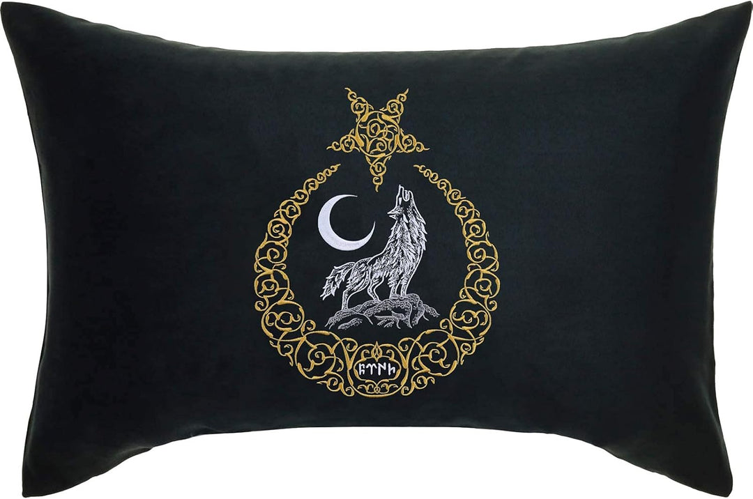 Türkei Wappen mit Wolf PREMIUM Kissen mit Füllung Fahne Türkei Flagge Dekokissen Zierkissen Mond und
