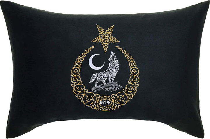 Türkei Wappen mit Wolf PREMIUM Kissen mit Füllung Fahne Türkei Flagge Dekokissen Zierkissen Mond und
