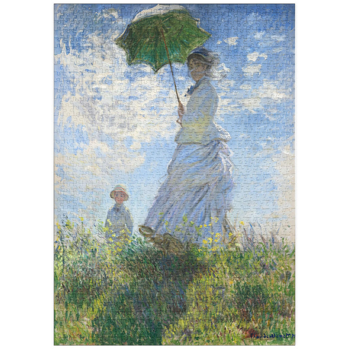Woman with a Parasol, Madame Monet and Her Son (1875) by Claude Monet - Premium 1000 Teile Puzzle -