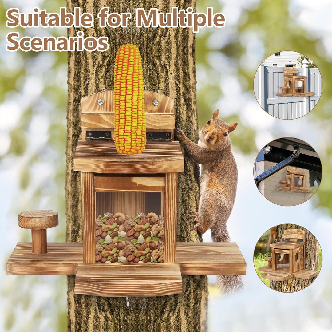 Diealles Shine Eichhörnchen Futterhaus, Eichhörnchen Futterstation Wetterfest, Langlebigen Holz Aufh
