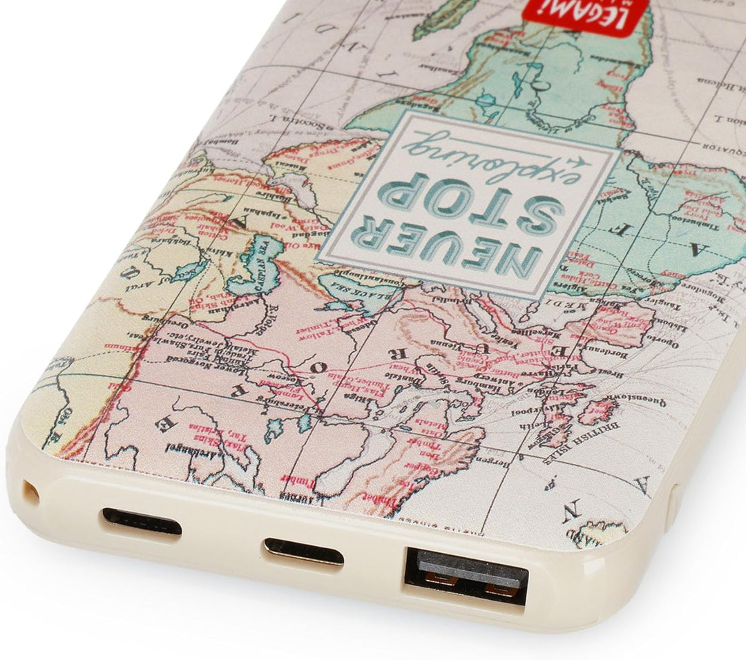 Legami – Powerbank, Supercharge, Travel, 2 Anschlüsse, Typ C und 1 USB, lädt bis zu 2 Geräte gleichz