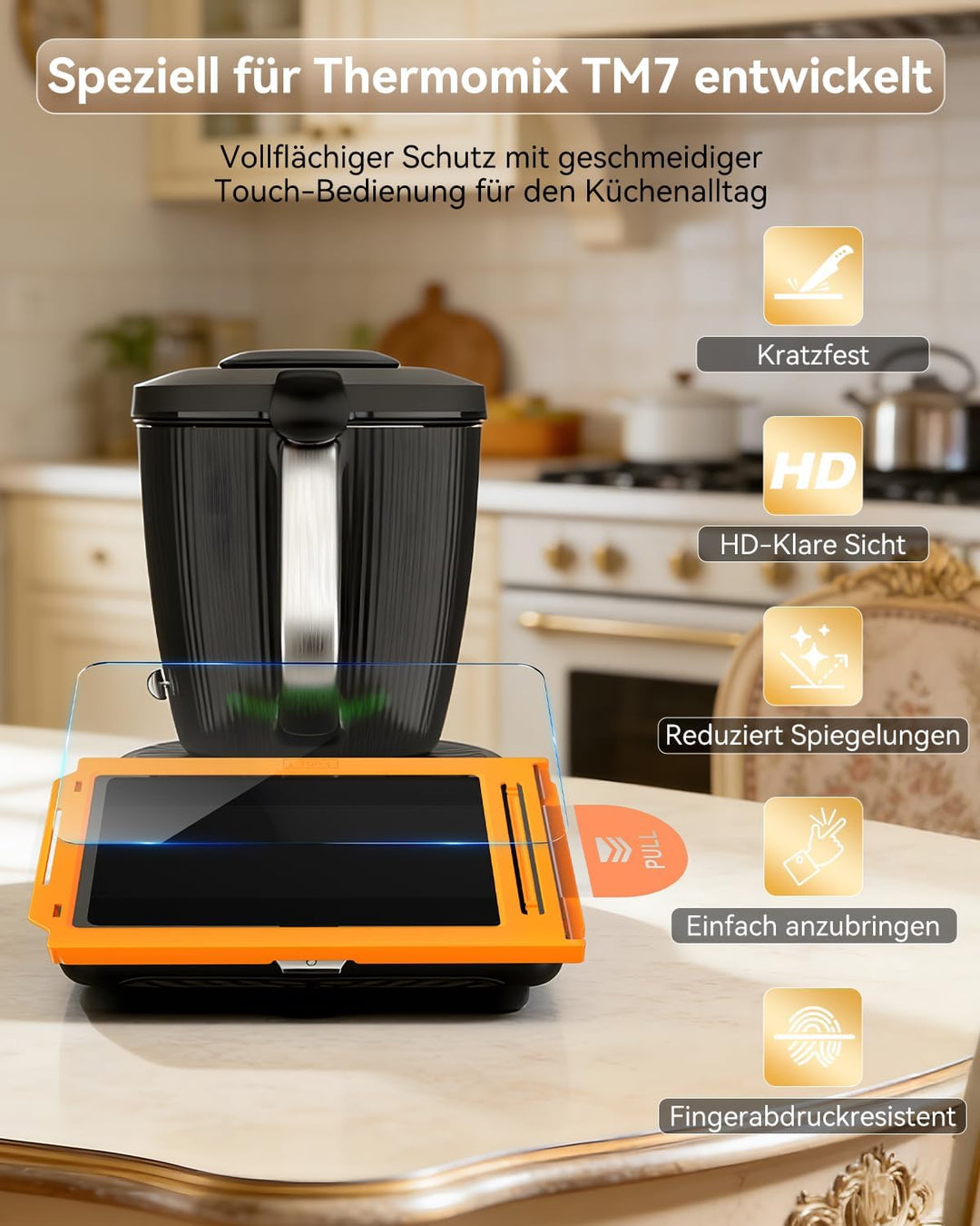 imluckies für Vorwerk Thermomix TM7 für Panzerglas Schutzfolie, 9H Härte Anti-Kratzen &amp; Bläschenfrei