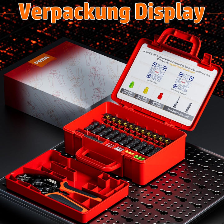 PEBA Crimpzange Wasserdicht Kfz Stecker Set, Crimpzange 0.34-2.5mm² mit 2-Polig Steckverbinder für A