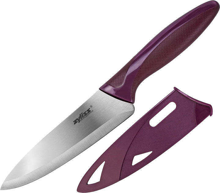 Zyliss E72404 Messer Set 3-Teilig, 9cm/10cm/14cm, Grün/Rot/Lila, Küchenmesser-Set Allzweckmesser/Sch