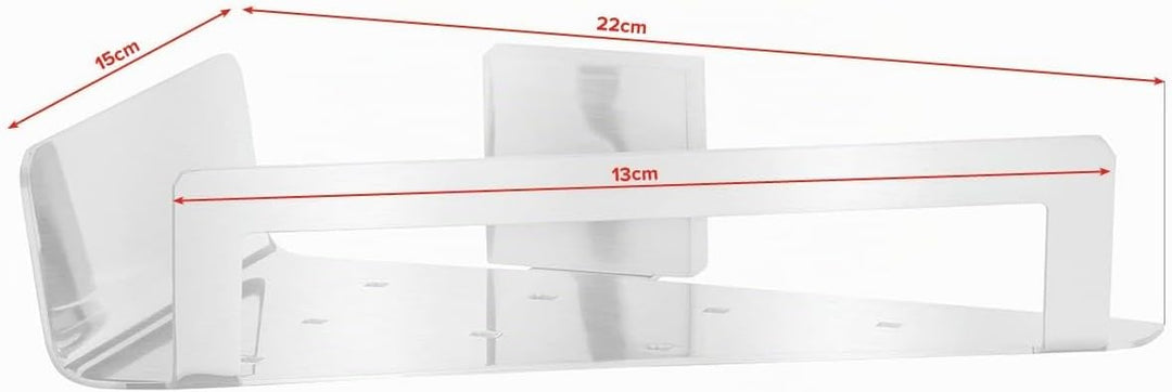 tesa EXXCLUSIV Eck-Duschablage, verchromt - Duschkorb zur Wandbefestigung ohne Bohren, inkl. Klebelö