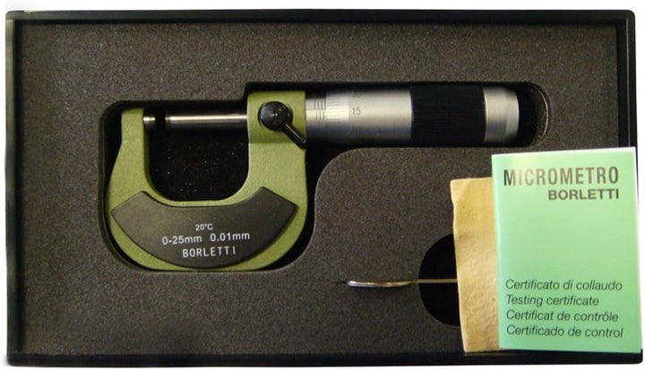Borletti MELN/1W Mikrometer für Aussen, Messbereich 0-25mm