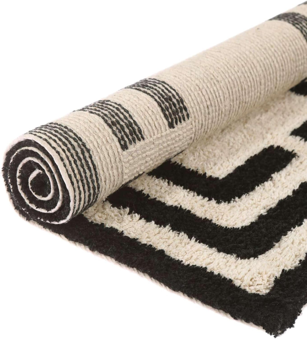 RugVista Badematte Chateau, 90 x 60 cm, Rechteckig, Mittelflor, Anti-Rutsch, Moderner Badteppich, Ma