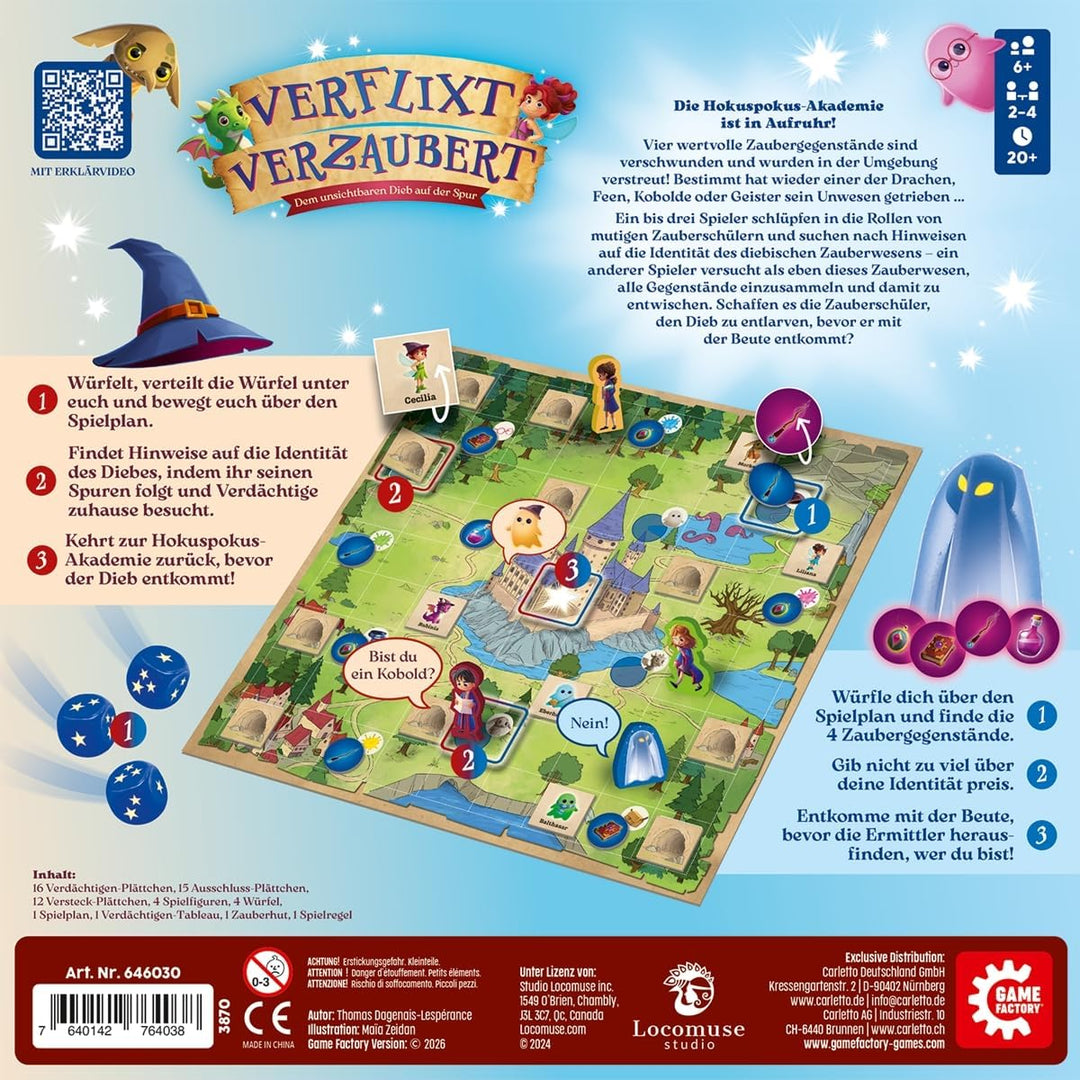 Game Factory 646030 Verflixt Verzaubert, das magische Deduktionsspiel und Würfelspiel für Kinder, ko