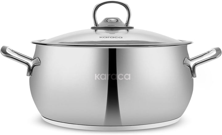 Karaca Stahl Kochgeschirr Set mit Vorratsbehälter, 13-teilig - Hochwertiges Edelstahl-Kochset für Kü