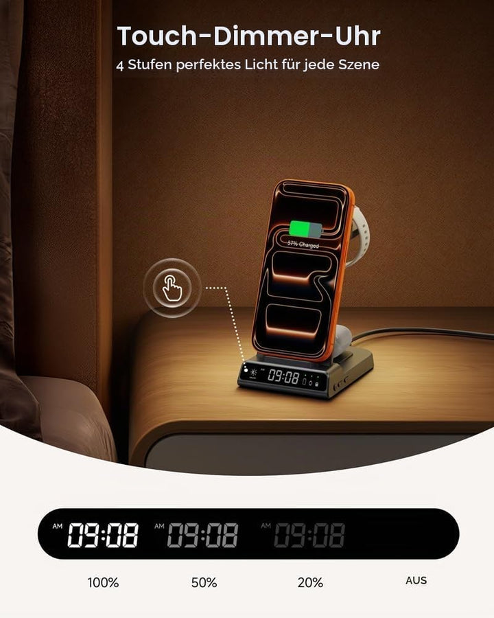 3 in 1 Kabellose Ladestation für Garmin Uhr Vivoactive/Venu/Forerunner/Instinct/Fenix/Epix 2, Ladege