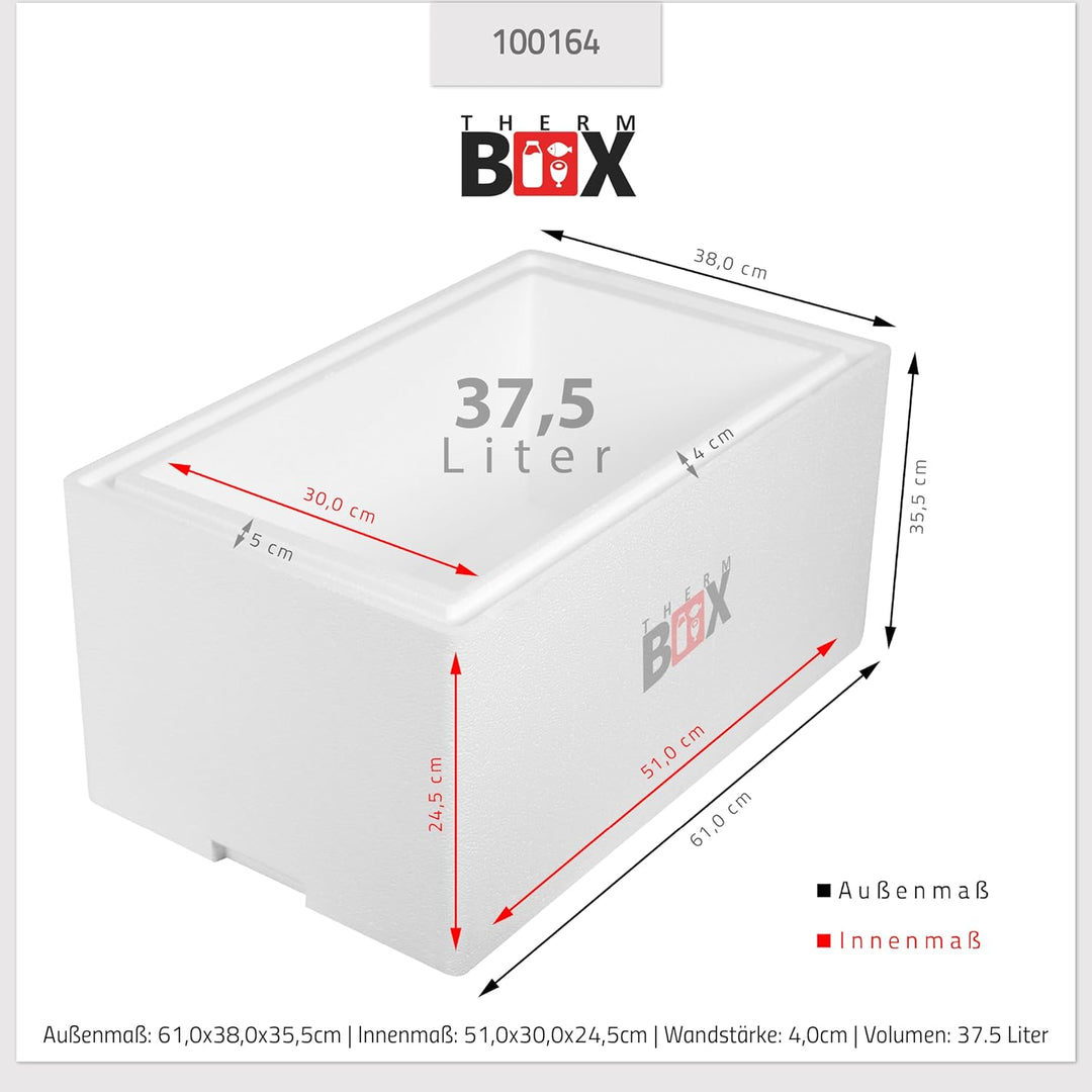 THERM BOX Styroporbox 37L bis 83L Verschiedene Grössen Isolierbox Thermobox Kühlbox Warmhaltebox Wie