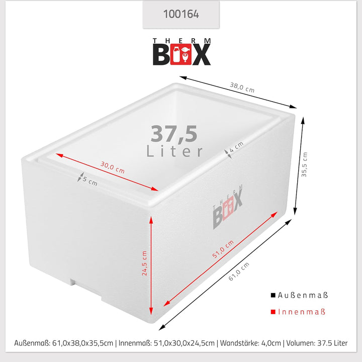 THERM BOX Styroporbox 37L bis 83L Verschiedene Grössen Isolierbox Thermobox Kühlbox Warmhaltebox Wie