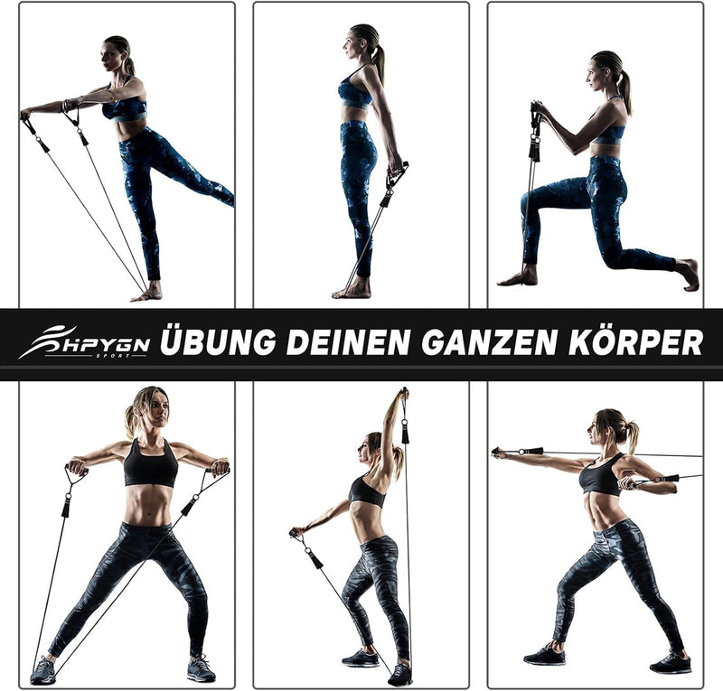 Fitnessbänder Set, 150lbs 200lbs 250lbs Resistance Bands 5 Verschiedene Stärken, Widerstandsbänder S