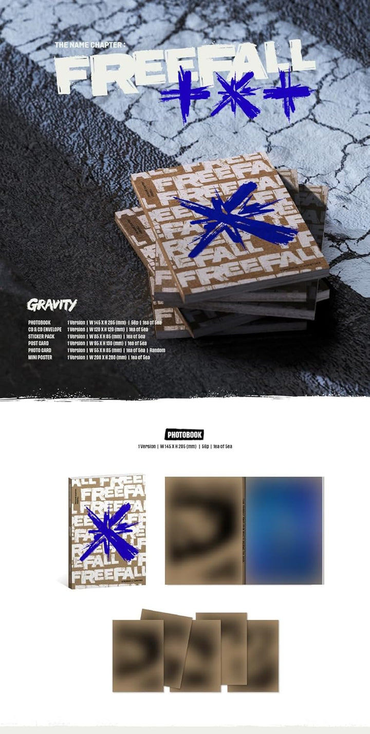 TOMORROW X TOGETHER TXT - THE NAME CHAPTER : FREEFALL [GRAVITY Ver.] Album (5 ver. SET), 5 ver. SET