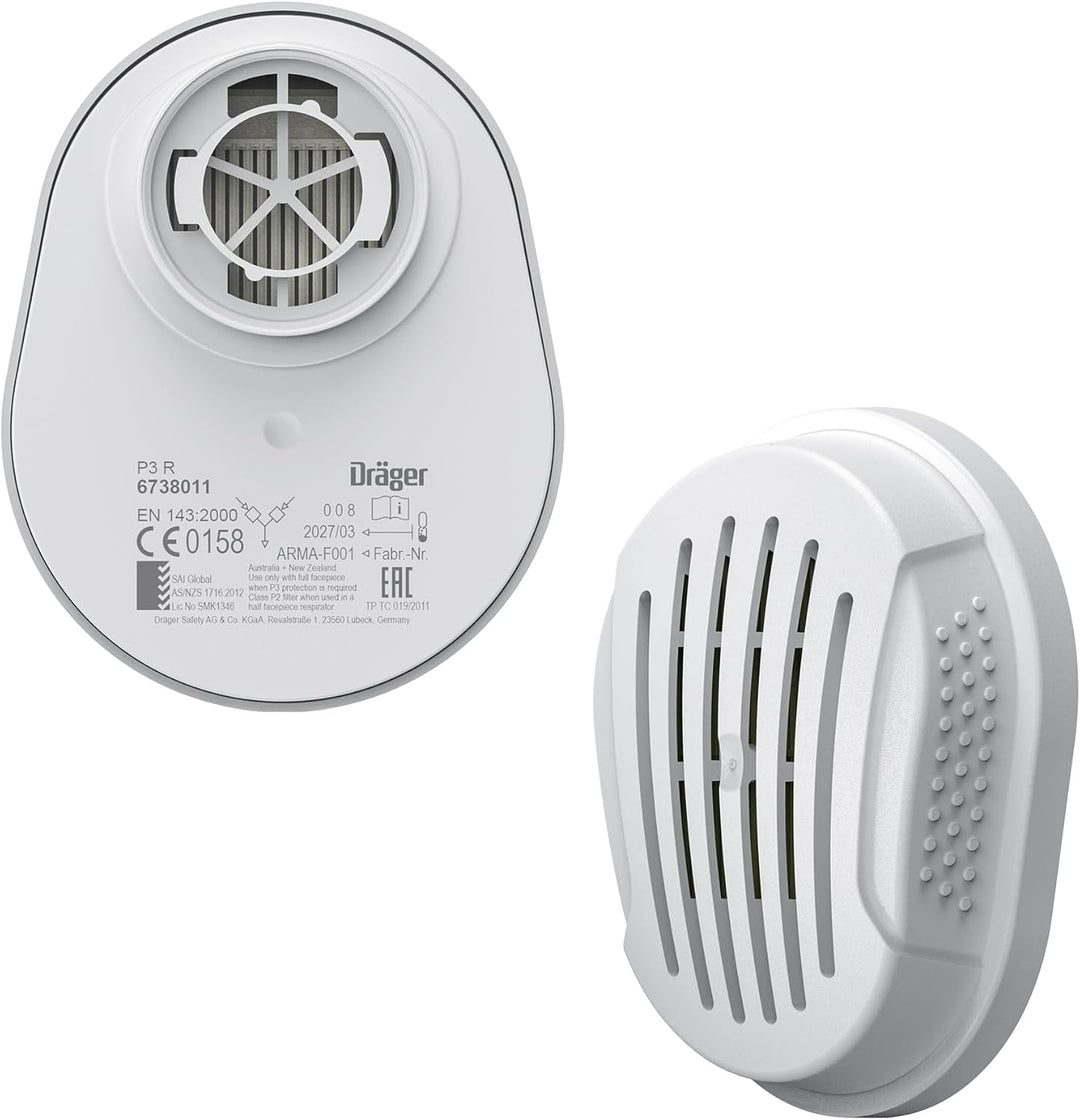 Dräger X-plore Bajonett Partikel-Filter P3 R mit Gehäuse für Aerosole/Partikel | 11 Paar | Ersatzfil