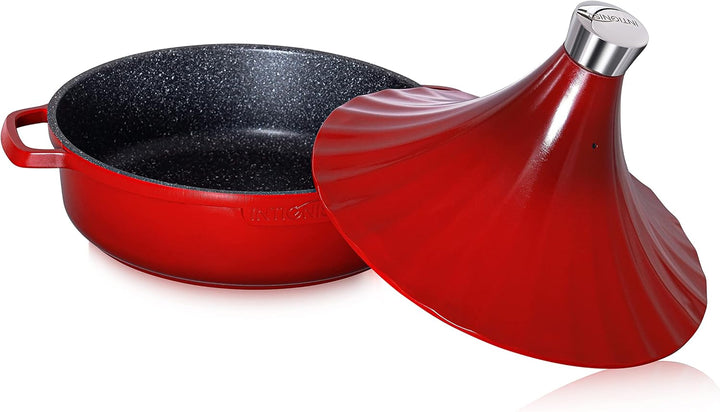 Tajine Topf Induktion 28cm / 4,2L – Marokkanischer Tagine Guss-Aluminium – Ofenfest & für alle Herda