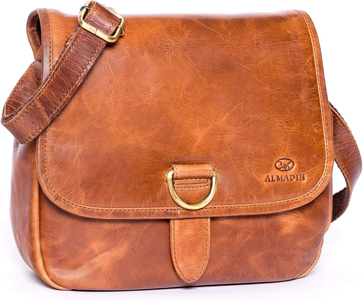 ALMADIH Premium Leder Damentasche Umhängetasche LOLA Ledertasche Handtasche Schultertasche Freizeitt