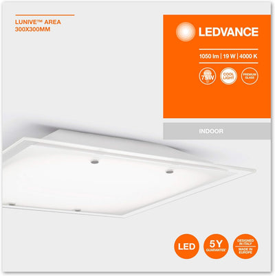 LEDVANCE LED Wand- und Deckenleuchte, Leuchte für Innenanwendungen, Kaltweiss, 300,0 mm x 300,0 mm x