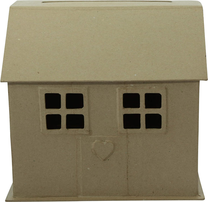 Décopatch EV018C - Urne/Briefbox aus Pappmaché, Haus 15x26x24,5cm, 1 Stück, Haus