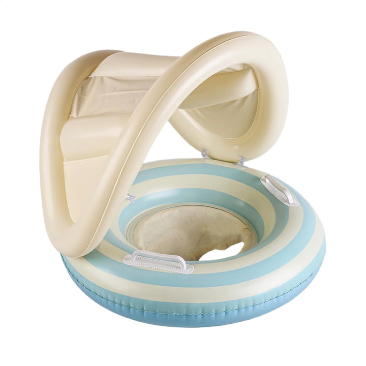 Baby Pool Float, Toddler Swim Seat, 57x49cm/22.44x19.29 Inches Adjustable Floating Trainer, Sunshade