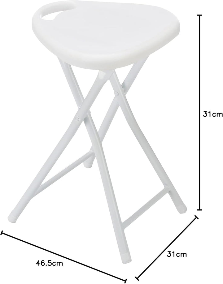 ABS-Hocker und Stahl Beine L31 H46.5 P31 CM klappbar weiss Single, Single