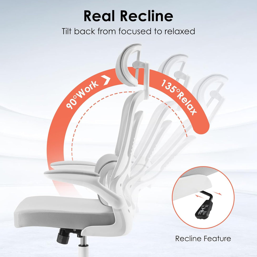 Farini Ergonomischer Stuhl Büro Computer Stuhl mit Rollen Schreibtisch für Bequemer Home Office Höhe