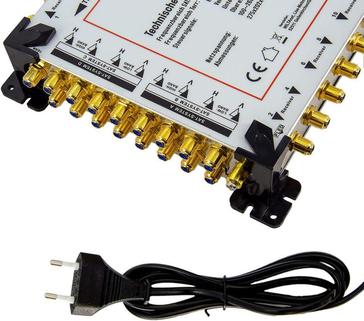 Premium X PXMS 17/16 Multischalter mit Netzteil Multiswitch 4 SAT für 16 Teilnehmer Satverteiler Dig