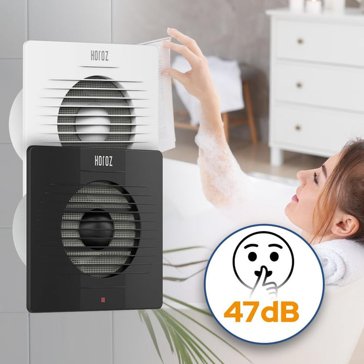 Badlüfter 120 mm Weiss 15 W CLASSIC - Leiser Wandlüfter aus ABS mit Filter 47 dB, Luftleistung 120 m