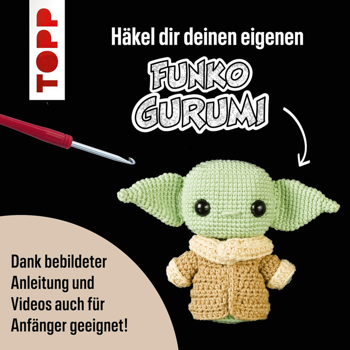 Funkogurumi Grogu. Das inoffizielle Häkelset: Anleitung, Garn in 3 Farben (63% Baumwolle, 37% Polyac