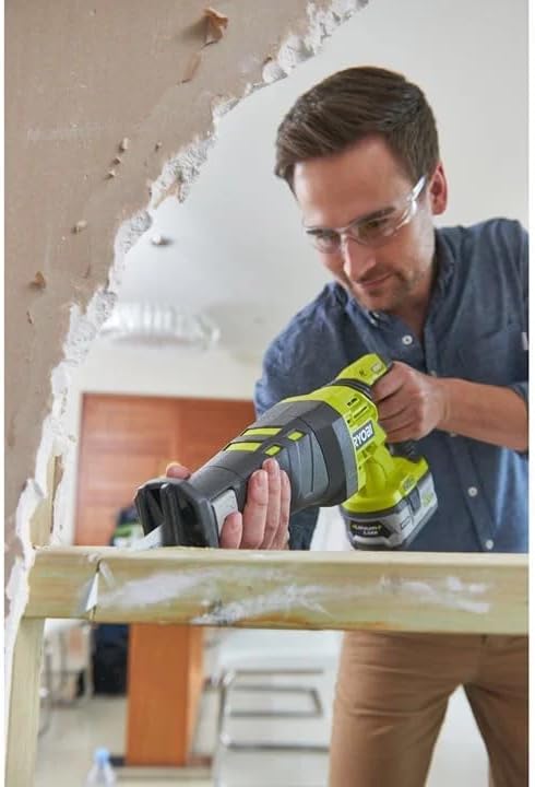 Ryobi 18 V Akku-Säbelsäge R18RS- (Säbelsäge / Säge mit 28 mm Hublänge, mit Sägeblatt, ohne Akku + La