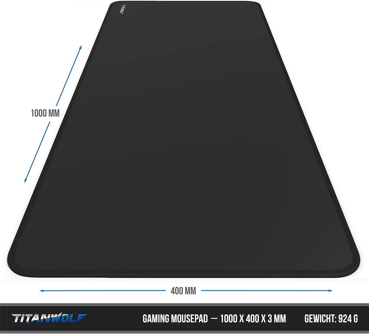 TITANWOLF - Übergrösse Mauspad Gaming 1000x400mm - XXXL Mousepad gross mit Motiv - Tischunterlage La
