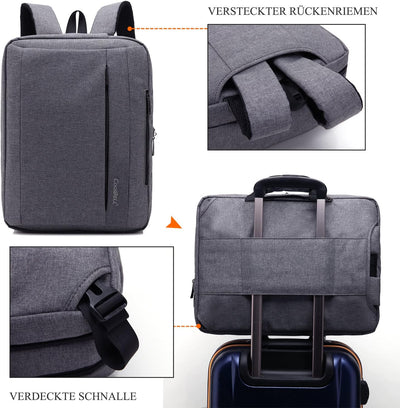 CoolBELL17,3 Zoll umwandelbar Laptop Tasche / Rucksack Messenger Bag Oxford Gewebe Umhängetasche Bac