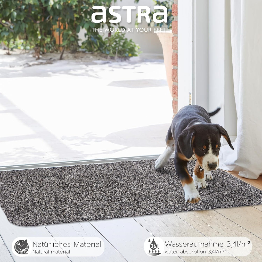 Astra Schmutzfangmatte innen waschbar 80x120 cm – Sauberlaufmatte anthrazit 100% Baumwolle Türmatte