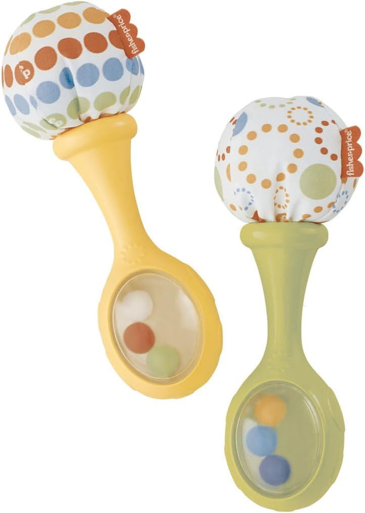 Fisher-Price Rumba-Rasseln - Set aus 2 Rasseln mit bunten Perlen und weichen Griffen, fördert die se