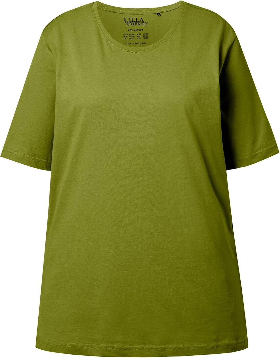 Ulla Popken Damen grosse Grössen Übergrössen Plus Size T-Shirt, Rundhalsausschnitt, Relaxed, Halbarm